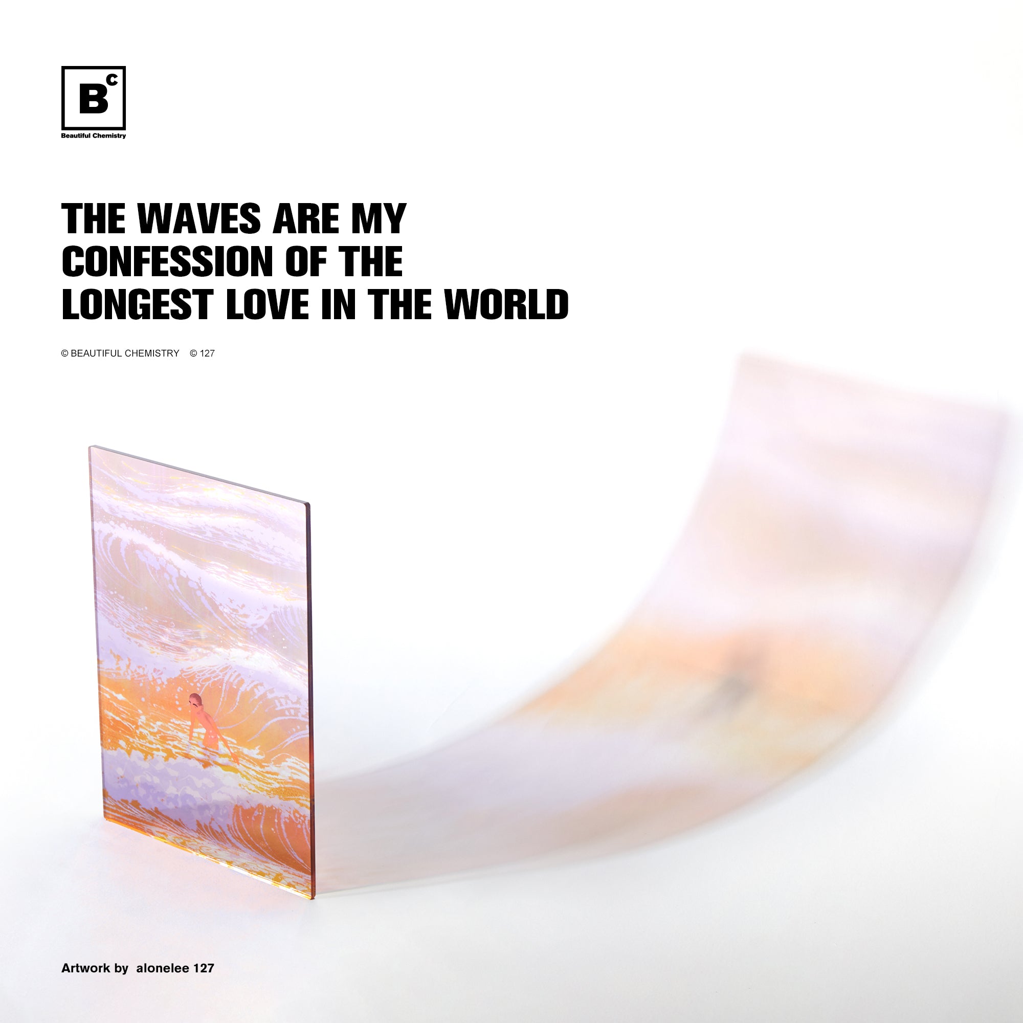 BC Artist 127 Acrylic Translucent Window - Time of the Day / The Waves Are My Confession of the Longest Love in the World